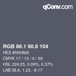 カラーコード: RGB 86.1 90.8 104 | qconv.com