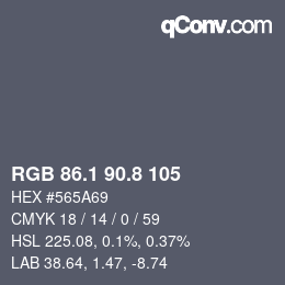 Farbcode: RGB 86.1 90.8 105 | qconv.com