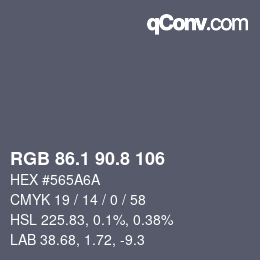 Color code: RGB 86.1 90.8 106 | qconv.com