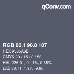 Color code: RGB 86.1 90.8 107 | qconv.com