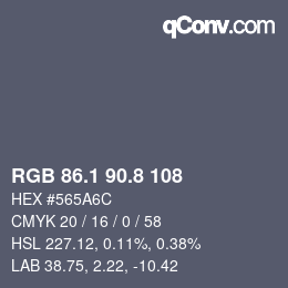 Color code: RGB 86.1 90.8 108 | qconv.com