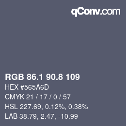 Color code: RGB 86.1 90.8 109 | qconv.com