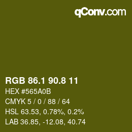 カラーコード: RGB 86.1 90.8 11 | qconv.com