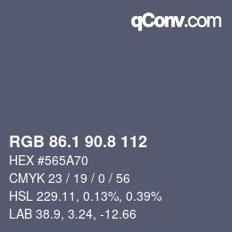 Color code: RGB 86.1 90.8 112 | qconv.com