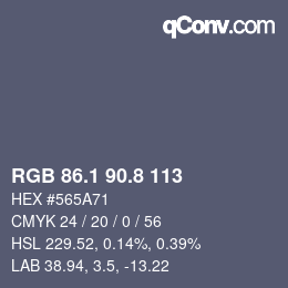 Color code: RGB 86.1 90.8 113 | qconv.com