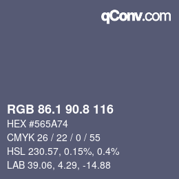Farbcode: RGB 86.1 90.8 116 | qconv.com