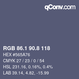 Color code: RGB 86.1 90.8 118 | qconv.com