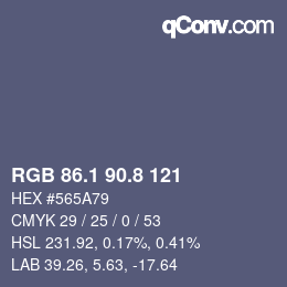 Color code: RGB 86.1 90.8 121 | qconv.com
