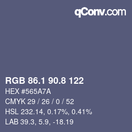 Color code: RGB 86.1 90.8 122 | qconv.com