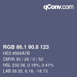 Color code: RGB 86.1 90.8 123 | qconv.com