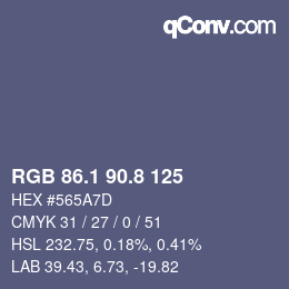 Color code: RGB 86.1 90.8 125 | qconv.com