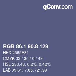カラーコード: RGB 86.1 90.8 129 | qconv.com
