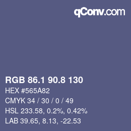 Color code: RGB 86.1 90.8 130 | qconv.com