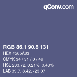 Color code: RGB 86.1 90.8 131 | qconv.com