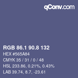 Color code: RGB 86.1 90.8 132 | qconv.com
