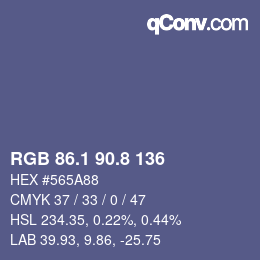 Color code: RGB 86.1 90.8 136 | qconv.com