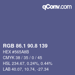 Color code: RGB 86.1 90.8 139 | qconv.com