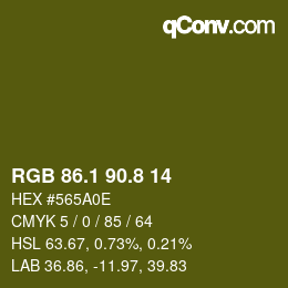 Color code: RGB 86.1 90.8 14 | qconv.com
