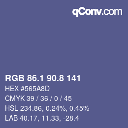 Color code: RGB 86.1 90.8 141 | qconv.com