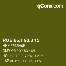 カラーコード: RGB 86.1 90.8 15 | qconv.com
