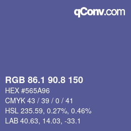 Color code: RGB 86.1 90.8 150 | qconv.com