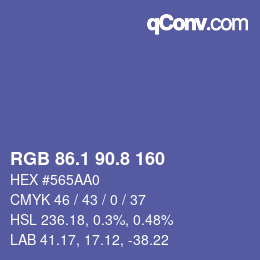 Código de color: RGB 86.1 90.8 160 | qconv.com