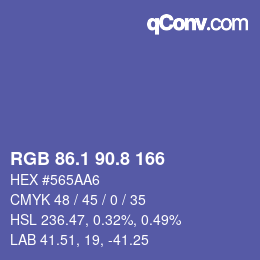 カラーコード: RGB 86.1 90.8 166 | qconv.com