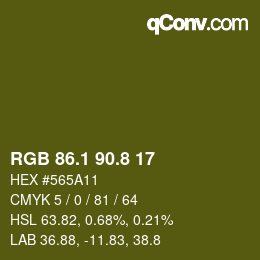 カラーコード: RGB 86.1 90.8 17 | qconv.com