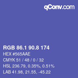 カラーコード: RGB 86.1 90.8 174 | qconv.com