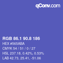 カラーコード: RGB 86.1 90.8 186 | qconv.com