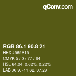 カラーコード: RGB 86.1 90.8 21 | qconv.com
