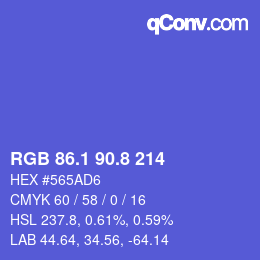 カラーコード: RGB 86.1 90.8 214 | qconv.com