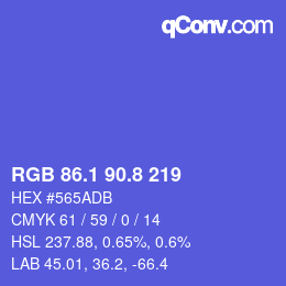 カラーコード: RGB 86.1 90.8 219 | qconv.com