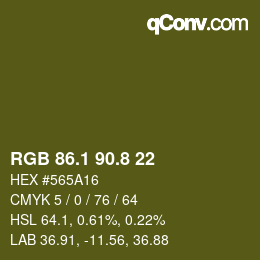 Color code: RGB 86.1 90.8 22 | qconv.com