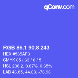 カラーコード: RGB 86.1 90.8 243 | qconv.com