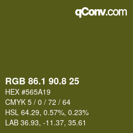 カラーコード: RGB 86.1 90.8 25 | qconv.com