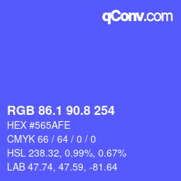 カラーコード: RGB 86.1 90.8 254 | qconv.com