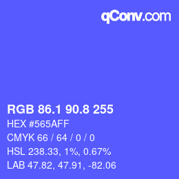 カラーコード: RGB 86.1 90.8 255 | qconv.com