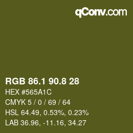 Color code: RGB 86.1 90.8 28 | qconv.com