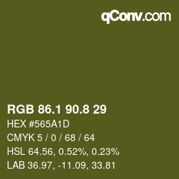 カラーコード: RGB 86.1 90.8 29 | qconv.com