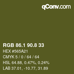 Farbcode: RGB 86.1 90.8 33 | qconv.com