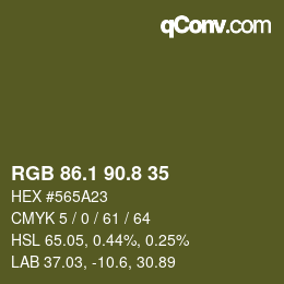 カラーコード: RGB 86.1 90.8 35 | qconv.com