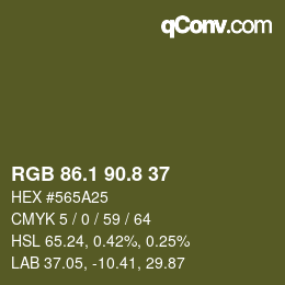 Color code: RGB 86.1 90.8 37 | qconv.com