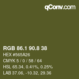 Color code: RGB 86.1 90.8 38 | qconv.com