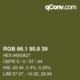 Color code: RGB 86.1 90.8 39 | qconv.com