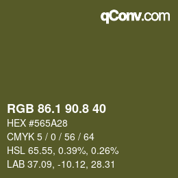 カラーコード: RGB 86.1 90.8 40 | qconv.com