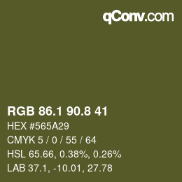 カラーコード: RGB 86.1 90.8 41 | qconv.com