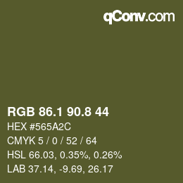 Color code: RGB 86.1 90.8 44 | qconv.com