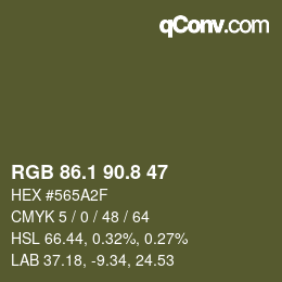Color code: RGB 86.1 90.8 47 | qconv.com
