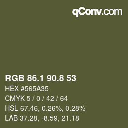 Farbcode: RGB 86.1 90.8 53 | qconv.com